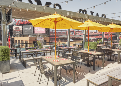 outdoor patio at ballpark village st louis salt and smoke