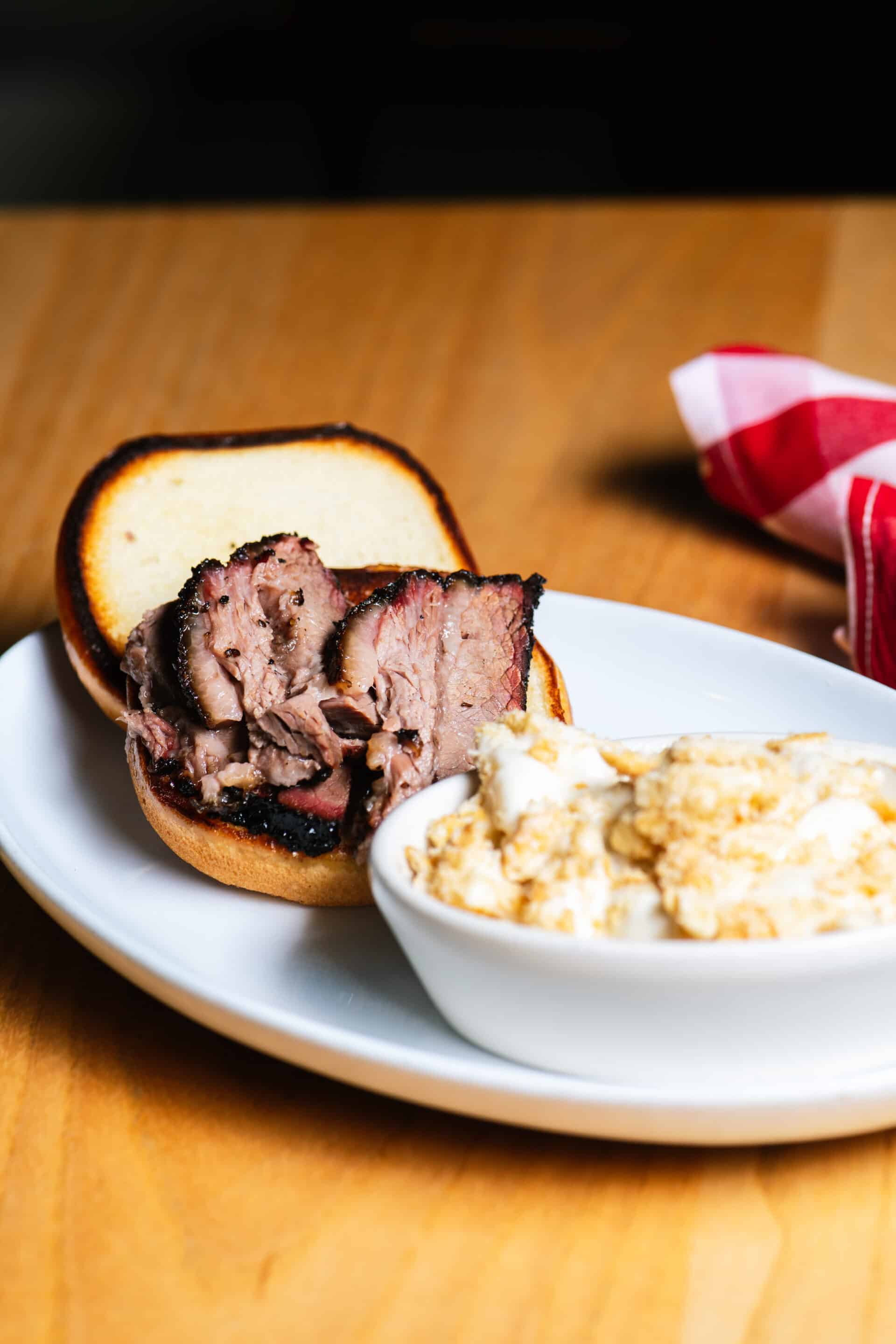 Kids brisket sandwich from Salt + Smoke BBQ