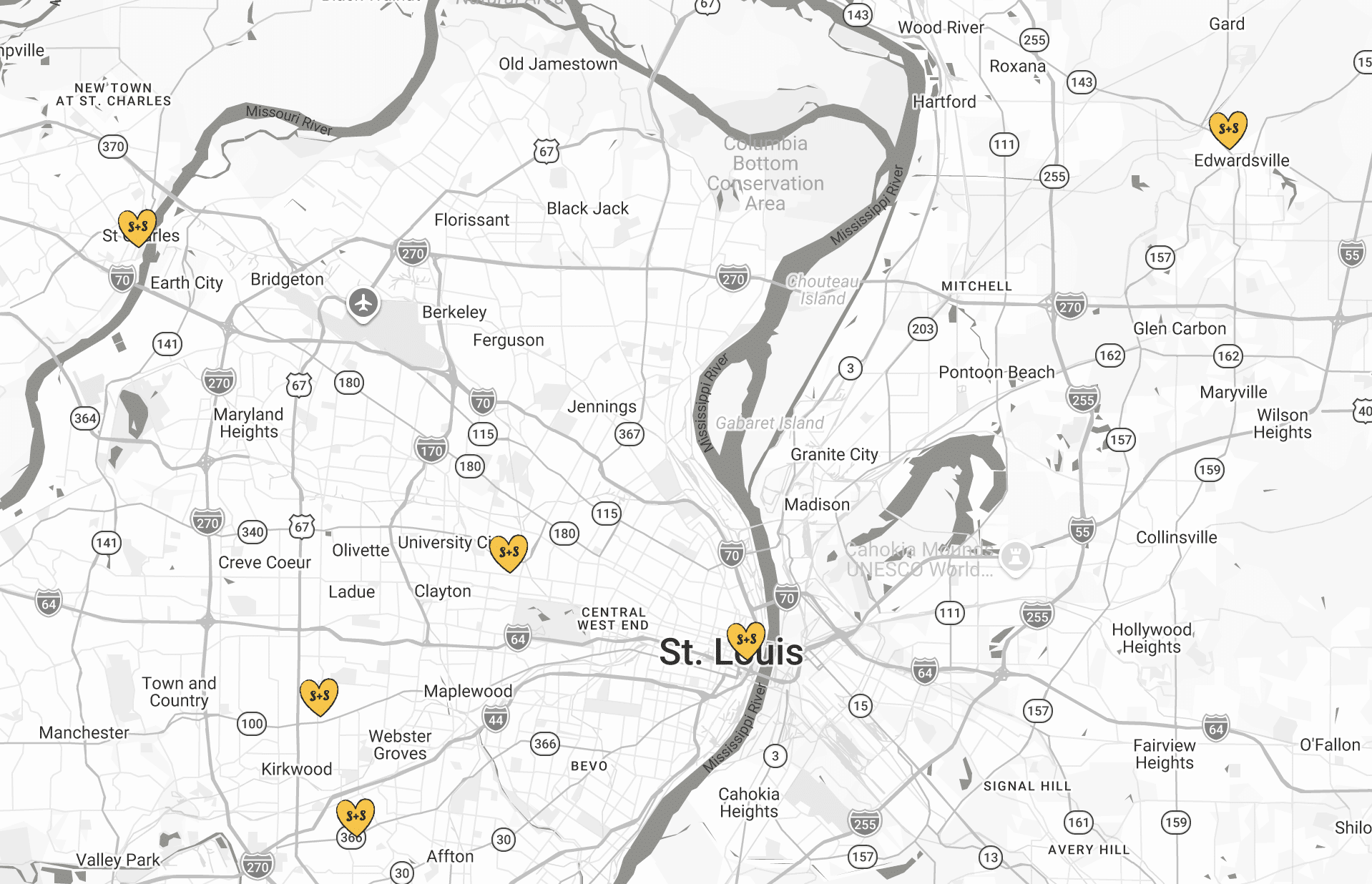 grayscale map of Salt + Smoke locations