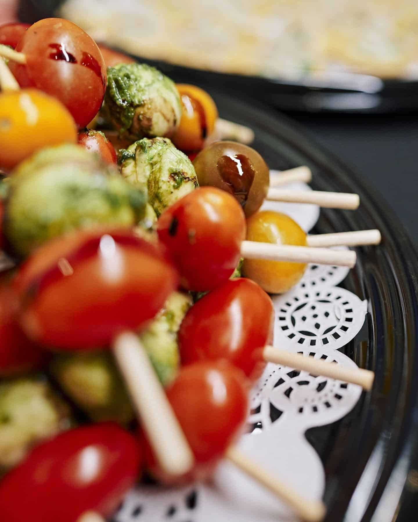 Corporate Catering 7 Tomato, mozzarella and pesto skewers