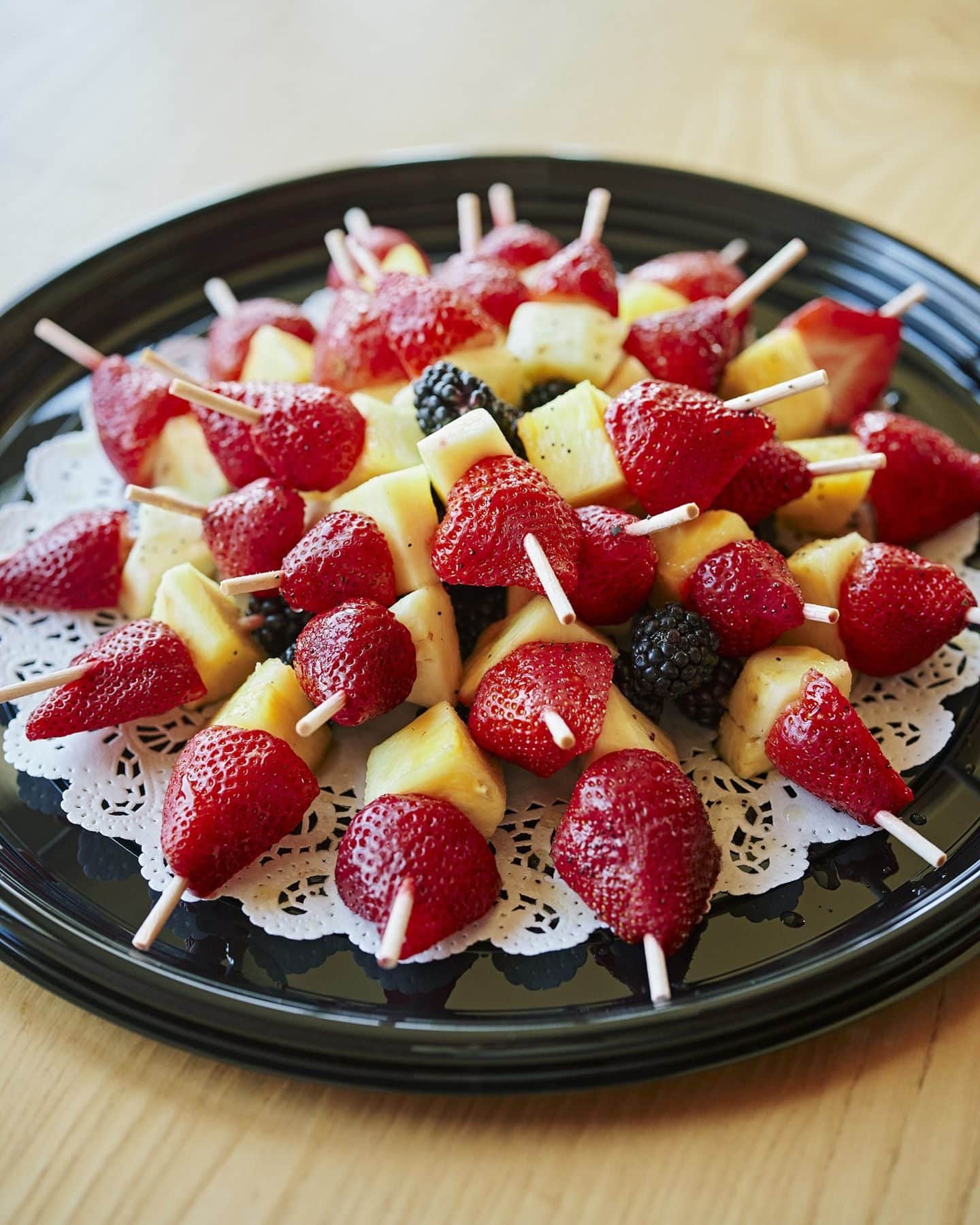 Corporate Catering 8 Strawberry and pineapple fruit skewers