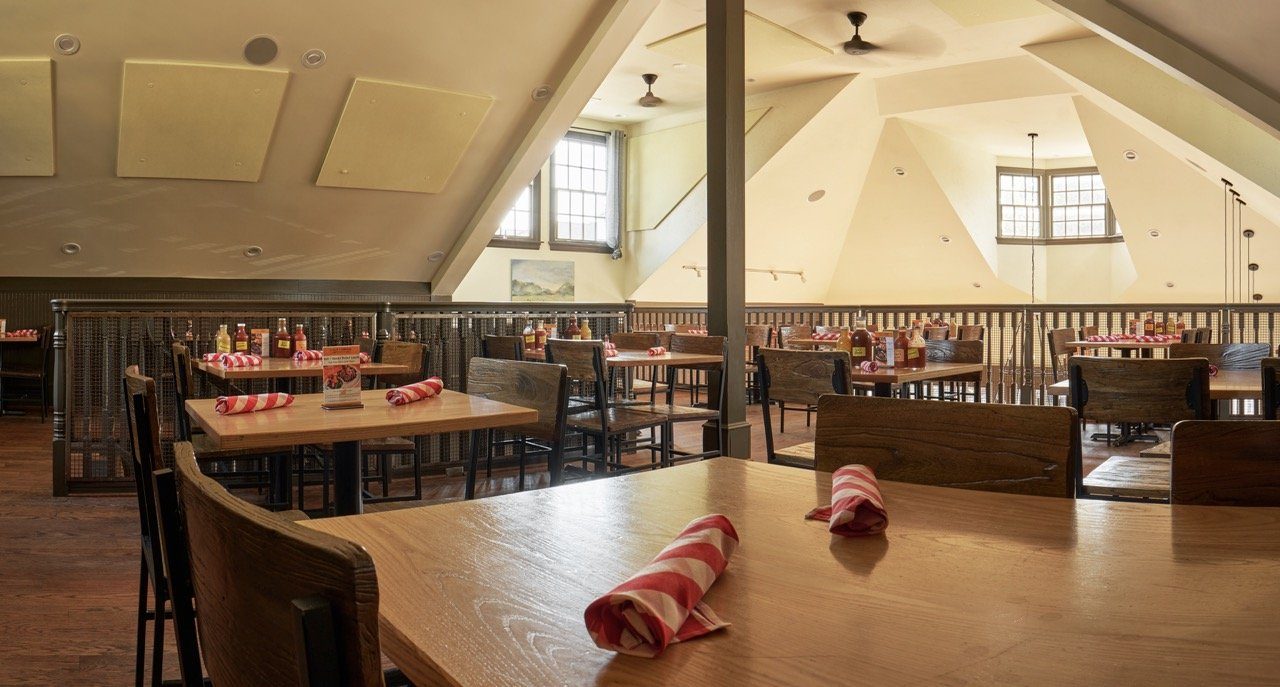 Parties + Events 10 The Chicken Coop, an upstairs dining room with dormer windows
