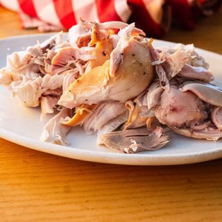 A plate of smoked pulled chicken